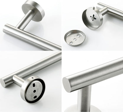 Nolimas Brushed Nickel Bath Towel Bar Single Bars Towel Rack Rod Classic Wall Mounted SUS304 Stainless Steel Bathroom Towel Holder Toilet Kitchen Towel Shelf Single Layer,24 inches