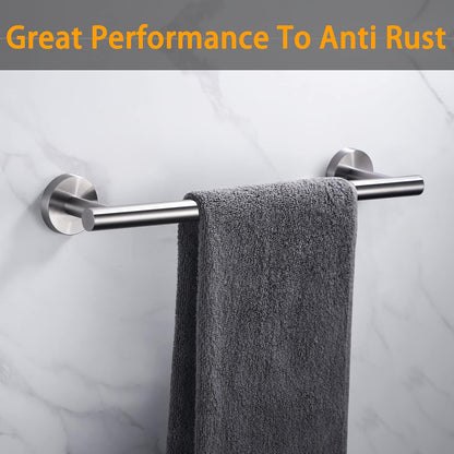 Nolimas Brushed Nickel Bath Towel Bar Single Bars Towel Rack Rod Classic Wall Mounted SUS304 Stainless Steel Bathroom Towel Holder Toilet Kitchen Towel Shelf Single Layer,24 inches