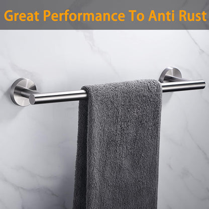 Nolimas Brushed Nickel Bath Towel Bar Single Bars Towel Rack Rod Classic Wall Mounted SUS304 Stainless Steel Bathroom Towel Holder Toilet Kitchen Towel Shelf Single Layer,24 inches