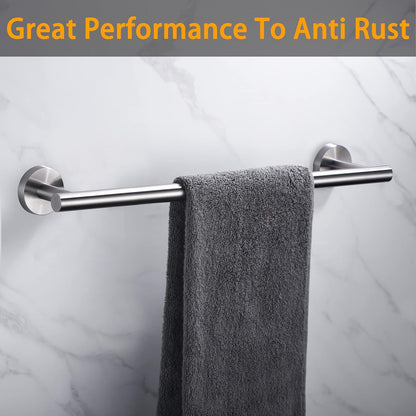 Nolimas Brushed Nickel Bath Towel Bar Single Bars Towel Rack Rod Classic Wall Mounted SUS304 Stainless Steel Bathroom Towel Holder Toilet Kitchen Towel Shelf Single Layer,24 inches