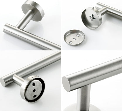 Nolimas Brushed Nickel Bath Towel Bar Single Bars Towel Rack Rod Classic Wall Mounted SUS304 Stainless Steel Bathroom Towel Holder Toilet Kitchen Towel Shelf Single Layer,24 inches