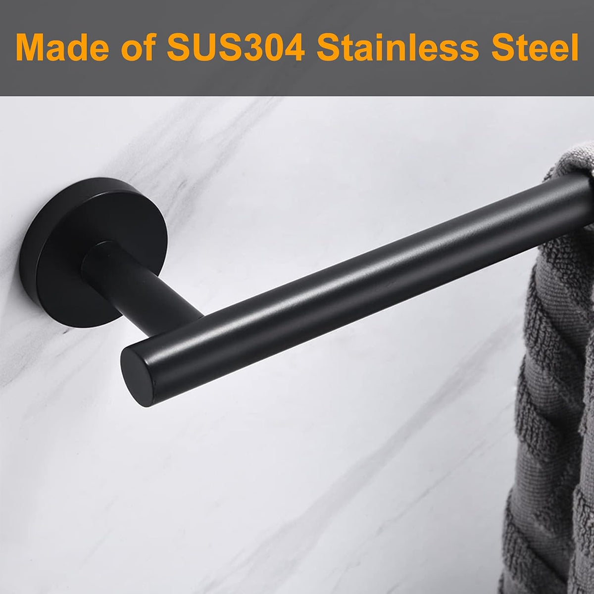 Nolimas Brushed Nickel Bath Towel Bar Single Bars Towel Rack Rod Classic Wall Mounted SUS304 Stainless Steel Bathroom Towel Holder Toilet Kitchen Towel Shelf Single Layer,24 inches