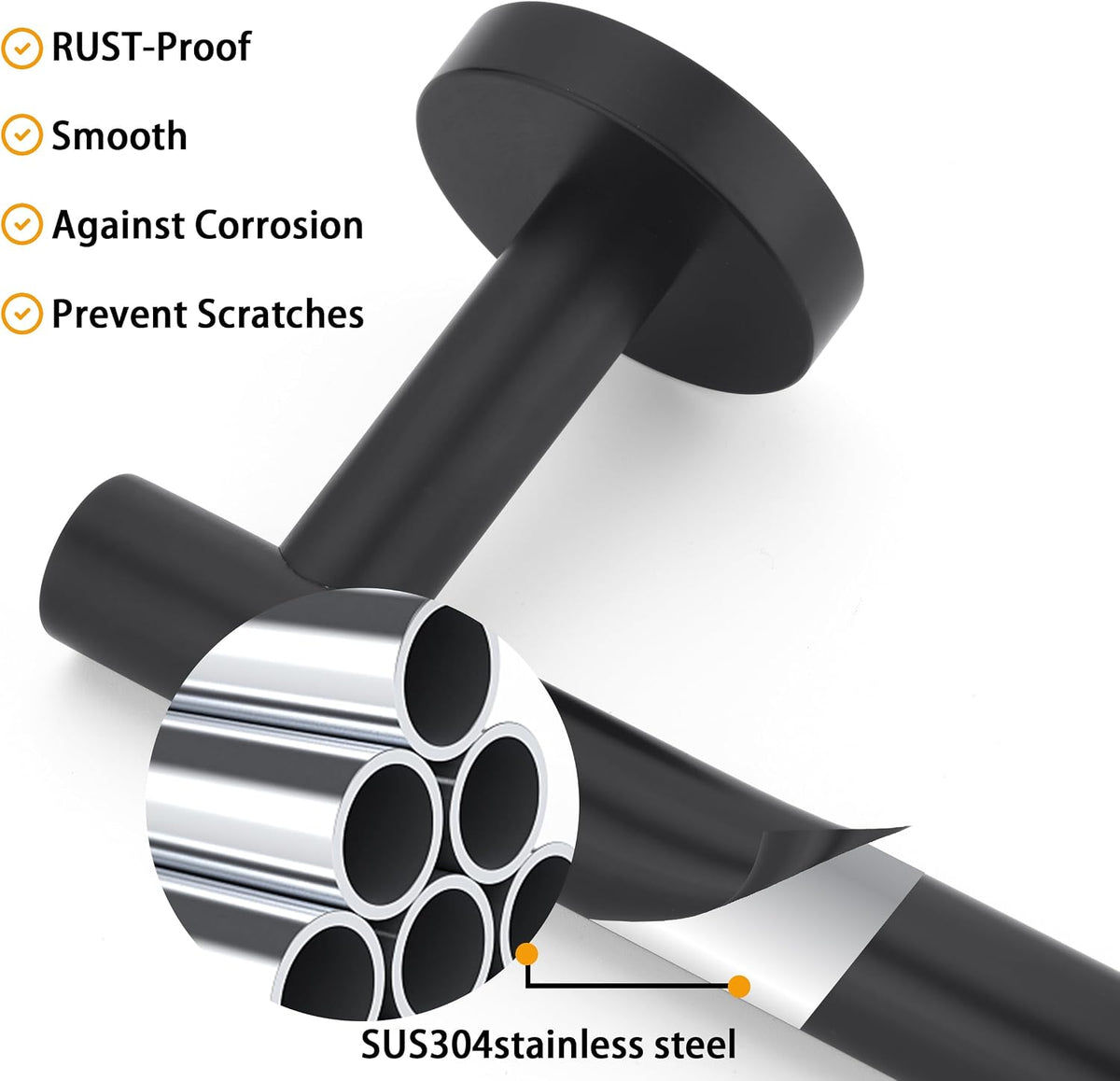 Nolimas Brushed Nickel Bath Towel Bar Single Bars Towel Rack Rod Classic Wall Mounted SUS304 Stainless Steel Bathroom Towel Holder Toilet Kitchen Towel Shelf Single Layer,24 inches