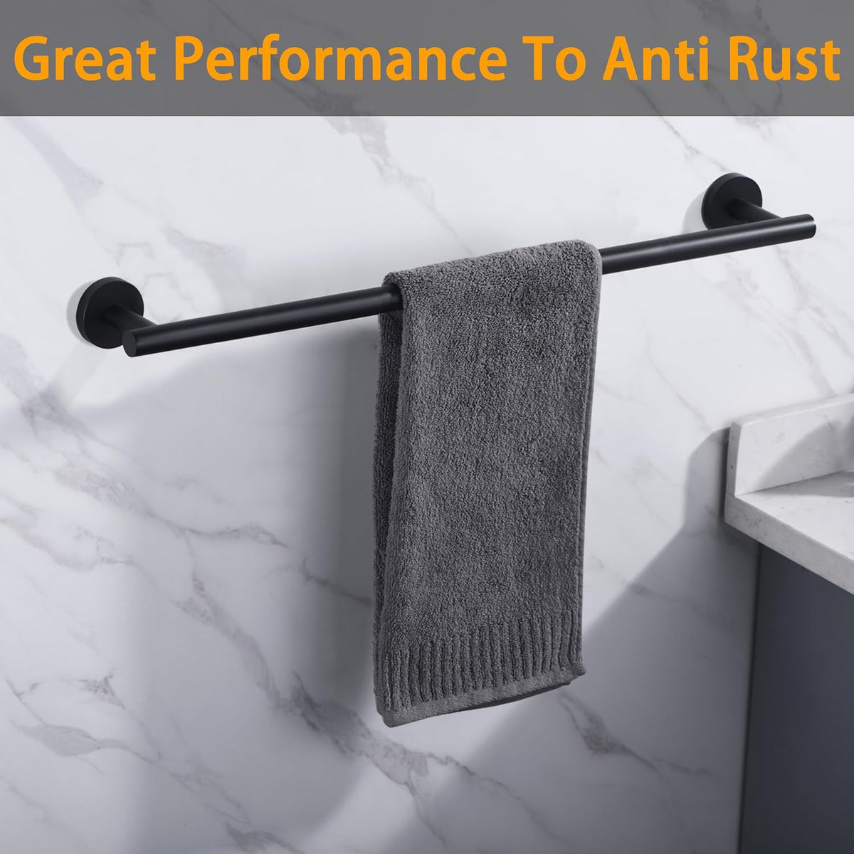 Nolimas Brushed Nickel Bath Towel Bar Single Bars Towel Rack Rod Classic Wall Mounted SUS304 Stainless Steel Bathroom Towel Holder Toilet Kitchen Towel Shelf Single Layer,24 inches