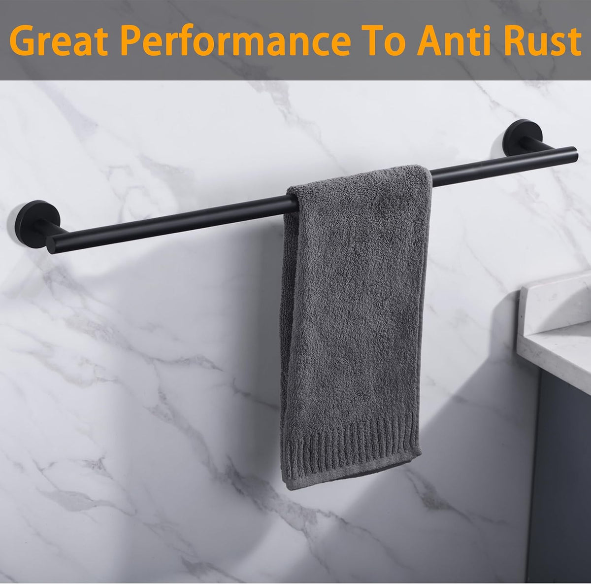 Nolimas Brushed Nickel Bath Towel Bar Single Bars Towel Rack Rod Classic Wall Mounted SUS304 Stainless Steel Bathroom Towel Holder Toilet Kitchen Towel Shelf Single Layer,24 inches