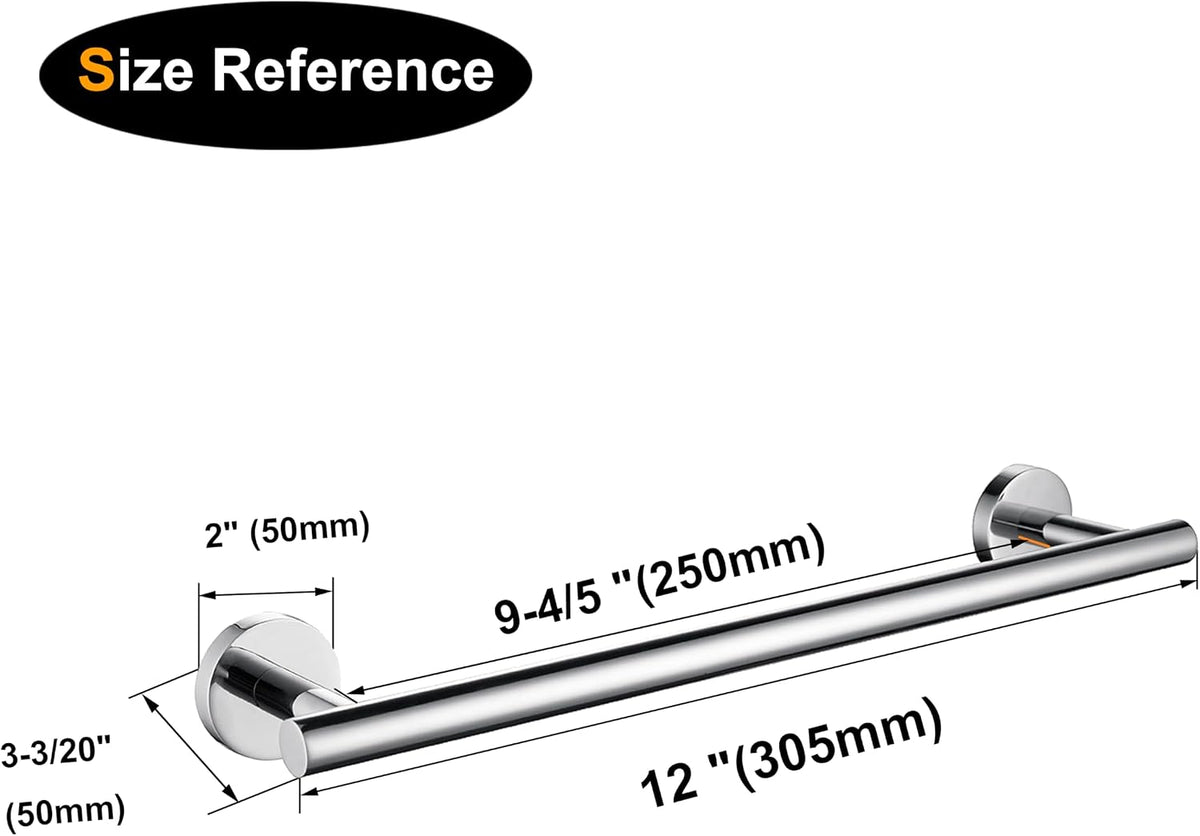 Nolimas Brushed Nickel Bath Towel Bar Single Bars Towel Rack Rod Classic Wall Mounted SUS304 Stainless Steel Bathroom Towel Holder Toilet Kitchen Towel Shelf Single Layer,24 inches