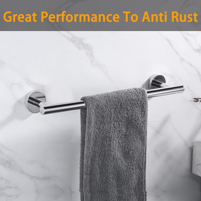 Nolimas Brushed Nickel Bath Towel Bar Single Bars Towel Rack Rod Classic Wall Mounted SUS304 Stainless Steel Bathroom Towel Holder Toilet Kitchen Towel Shelf Single Layer,24 inches
