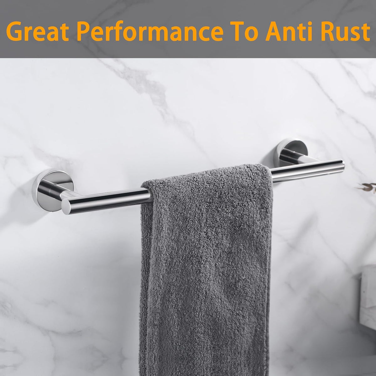 Nolimas Brushed Nickel Bath Towel Bar Single Bars Towel Rack Rod Classic Wall Mounted SUS304 Stainless Steel Bathroom Towel Holder Toilet Kitchen Towel Shelf Single Layer,24 inches