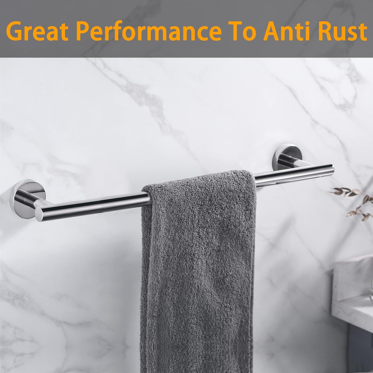 Nolimas Brushed Nickel Bath Towel Bar Single Bars Towel Rack Rod Classic Wall Mounted SUS304 Stainless Steel Bathroom Towel Holder Toilet Kitchen Towel Shelf Single Layer,24 inches