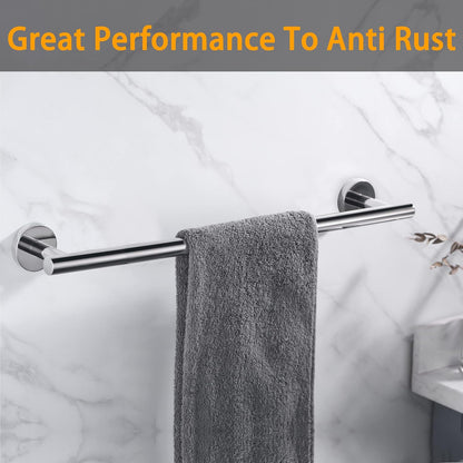 Nolimas Brushed Nickel Bath Towel Bar Single Bars Towel Rack Rod Classic Wall Mounted SUS304 Stainless Steel Bathroom Towel Holder Toilet Kitchen Towel Shelf Single Layer,24 inches