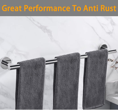 Nolimas Brushed Nickel Bath Towel Bar Single Bars Towel Rack Rod Classic Wall Mounted SUS304 Stainless Steel Bathroom Towel Holder Toilet Kitchen Towel Shelf Single Layer,24 inches