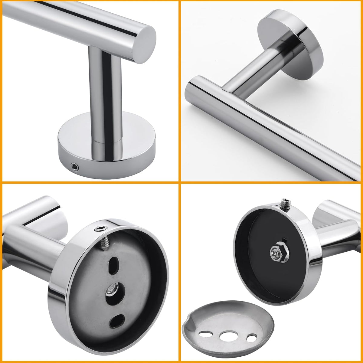 Nolimas Brushed Nickel Bath Towel Bar Single Bars Towel Rack Rod Classic Wall Mounted SUS304 Stainless Steel Bathroom Towel Holder Toilet Kitchen Towel Shelf Single Layer,24 inches