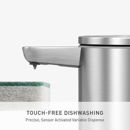 Liquid Sensor Pump, 9 oz Automatic Soap Dispenser for Kitchen and Bathroom, Touchless Motion Sensor, Variable Dispense, Rechargeable, No-Drip Spout, High-Grade Brass Stainless Steel