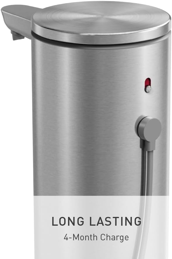 Liquid Sensor Pump, 9 oz Automatic Soap Dispenser for Kitchen and Bathroom, Touchless Motion Sensor, Variable Dispense, Rechargeable, No-Drip Spout, High-Grade Brass Stainless Steel
