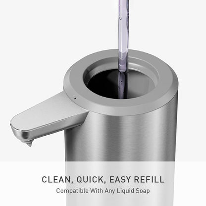 Liquid Sensor Pump, 9 oz Automatic Soap Dispenser for Kitchen and Bathroom, Touchless Motion Sensor, Variable Dispense, Rechargeable, No-Drip Spout, High-Grade Brass Stainless Steel