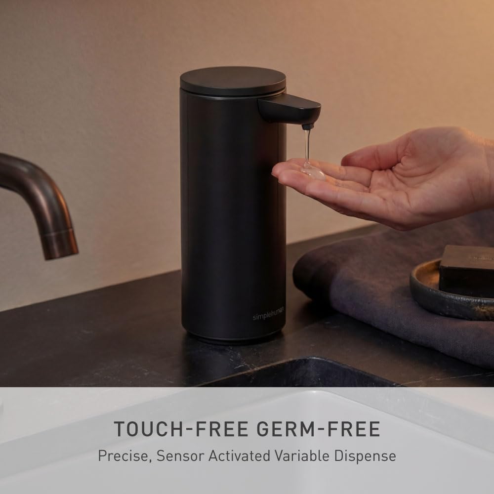 Liquid Sensor Pump, 9 oz Automatic Soap Dispenser for Kitchen and Bathroom, Touchless Motion Sensor, Variable Dispense, Rechargeable, No-Drip Spout, High-Grade Brass Stainless Steel
