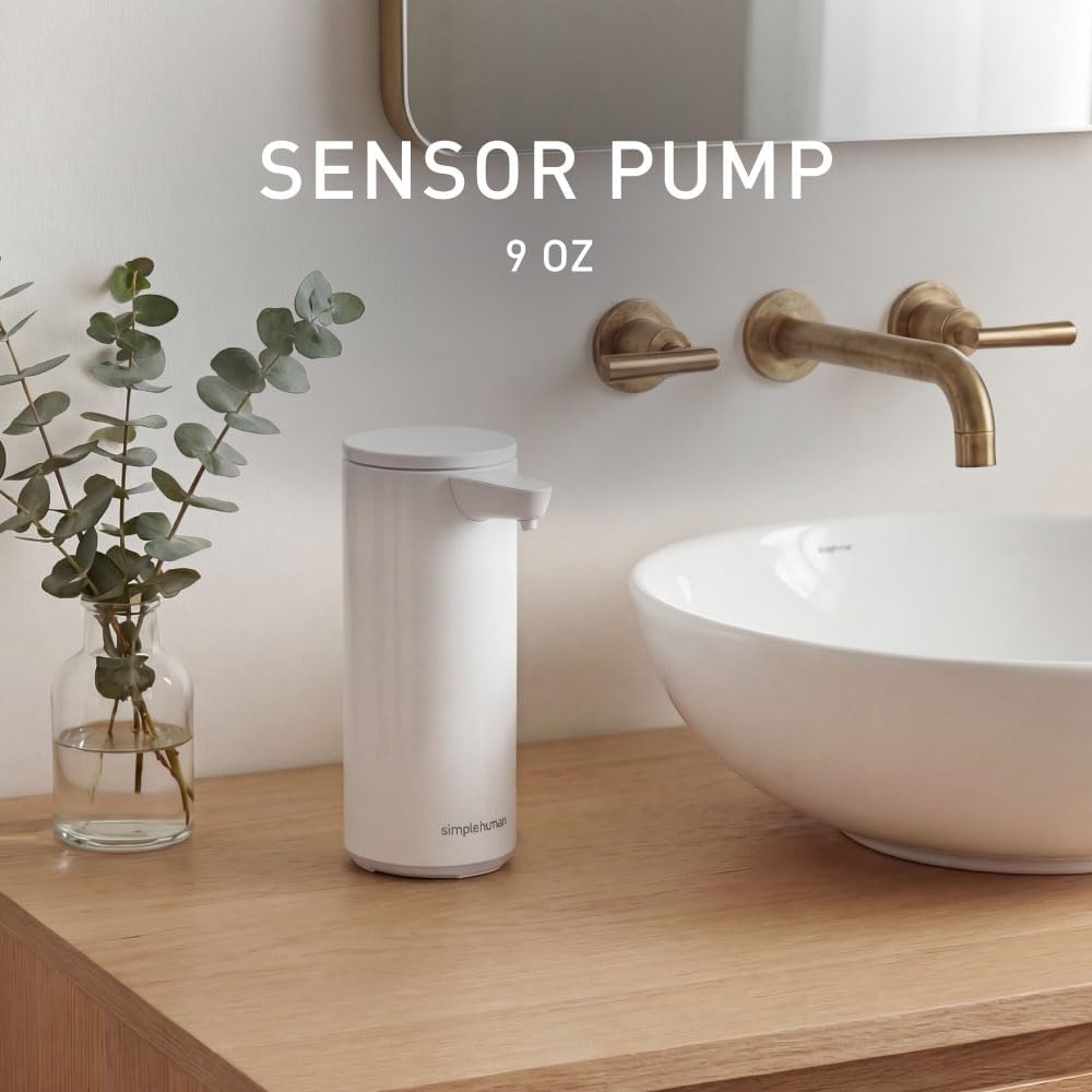 Liquid Sensor Pump, 9 oz Automatic Soap Dispenser for Kitchen and Bathroom, Touchless Motion Sensor, Variable Dispense, Rechargeable, No-Drip Spout, High-Grade Brass Stainless Steel