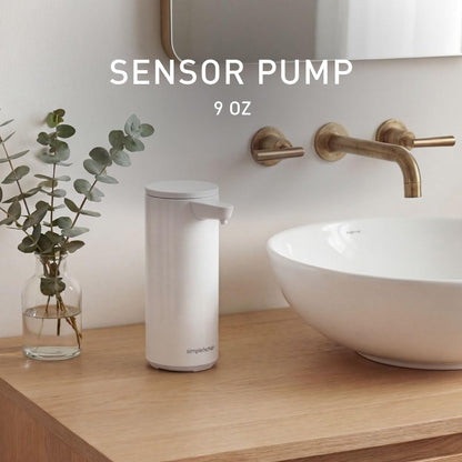 Liquid Sensor Pump, 9 oz Automatic Soap Dispenser for Kitchen and Bathroom, Touchless Motion Sensor, Variable Dispense, Rechargeable, No-Drip Spout, High-Grade Brass Stainless Steel