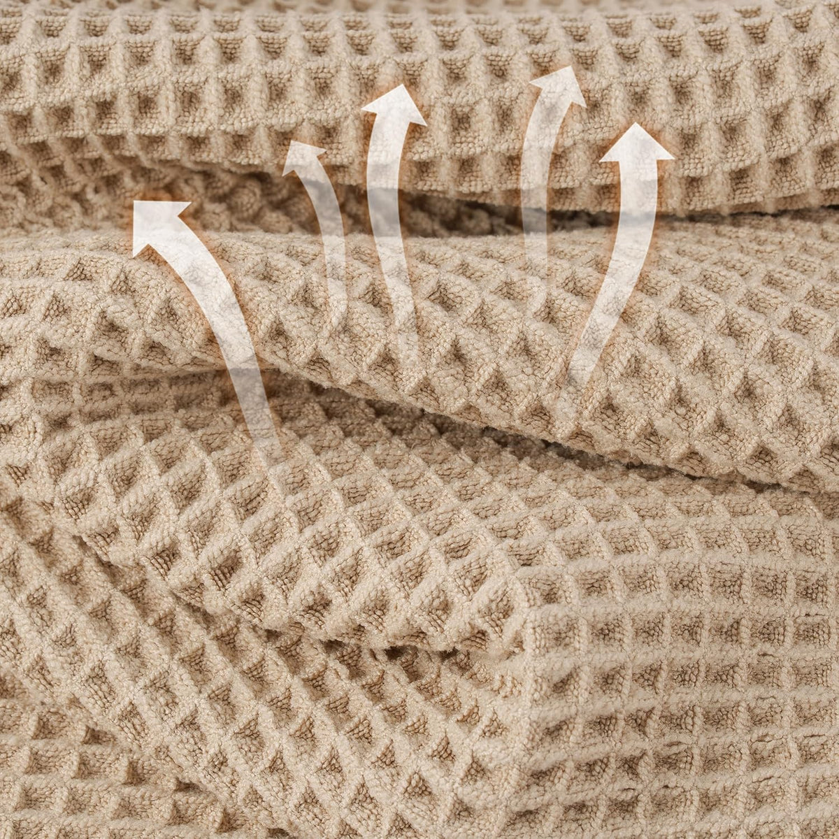 Microfiber Waffle Hand Towels, 4 Pieces, Soft, Absorbent, Fast Drying, Lint Free 430 GSM (16''x26''/40.64cm x 66.04cm)