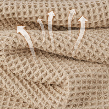Microfiber Waffle Hand Towels, 4 Pieces, Soft, Absorbent, Fast Drying, Lint Free 430 GSM (16''x26''/40.64cm x 66.04cm)