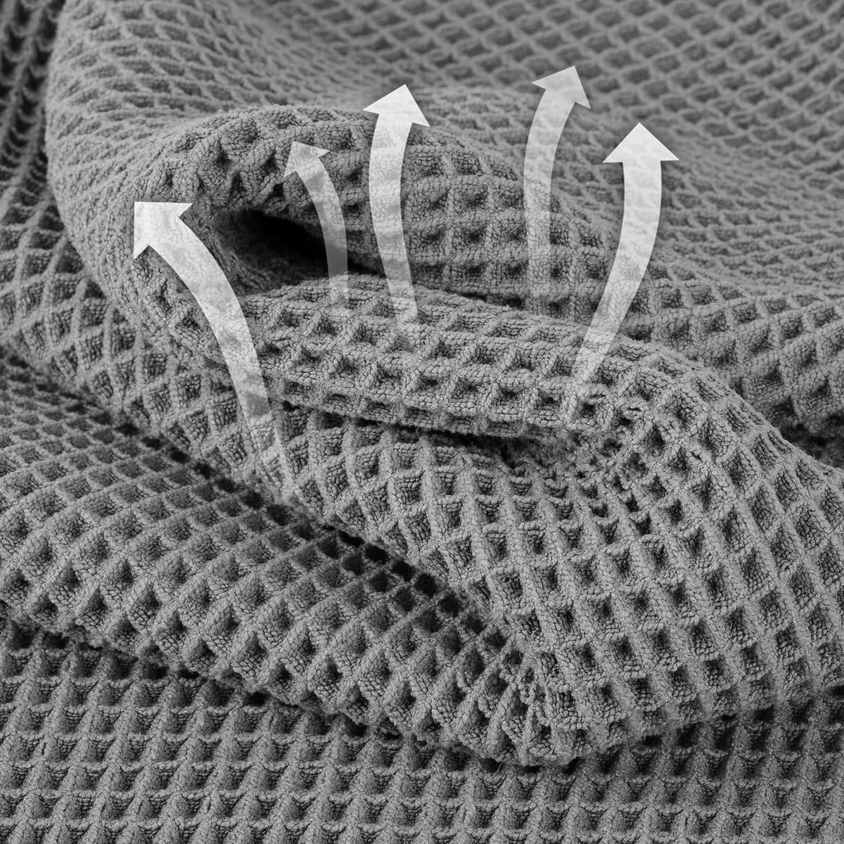 Microfiber Waffle Hand Towels, 4 Pieces, Soft, Absorbent, Fast Drying, Lint Free 430 GSM (16''x26''/40.64cm x 66.04cm)