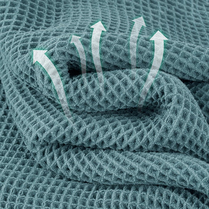 Microfiber Waffle Hand Towels, 4 Pieces, Soft, Absorbent, Fast Drying, Lint Free 430 GSM (16''x26''/40.64cm x 66.04cm)