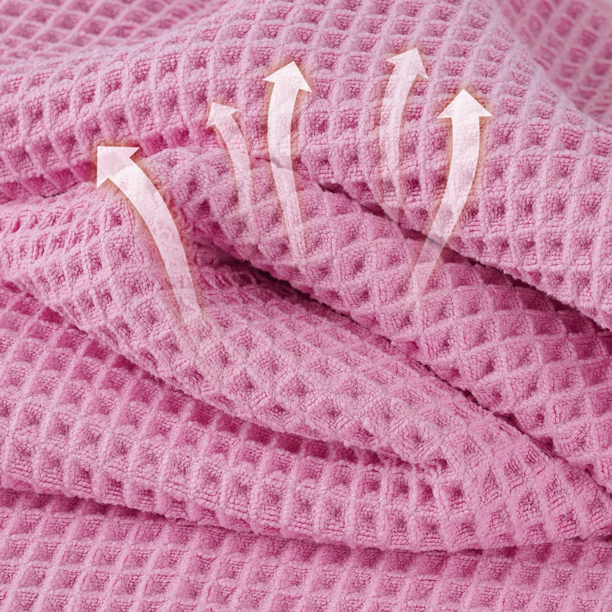 Microfiber Waffle Hand Towels, 4 Pieces, Soft, Absorbent, Fast Drying, Lint Free 430 GSM (16''x26''/40.64cm x 66.04cm)