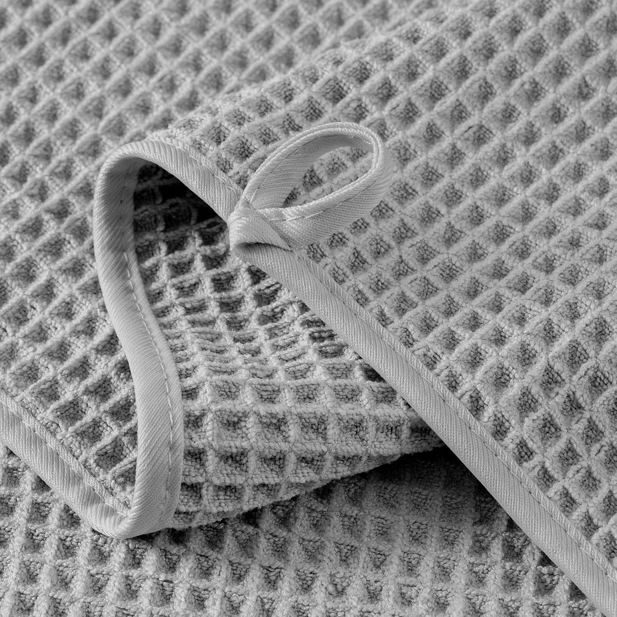 Microfiber Waffle Hand Towels, 4 Pieces, Soft, Absorbent, Fast Drying, Lint Free 430 GSM (16''x26''/40.64cm x 66.04cm)