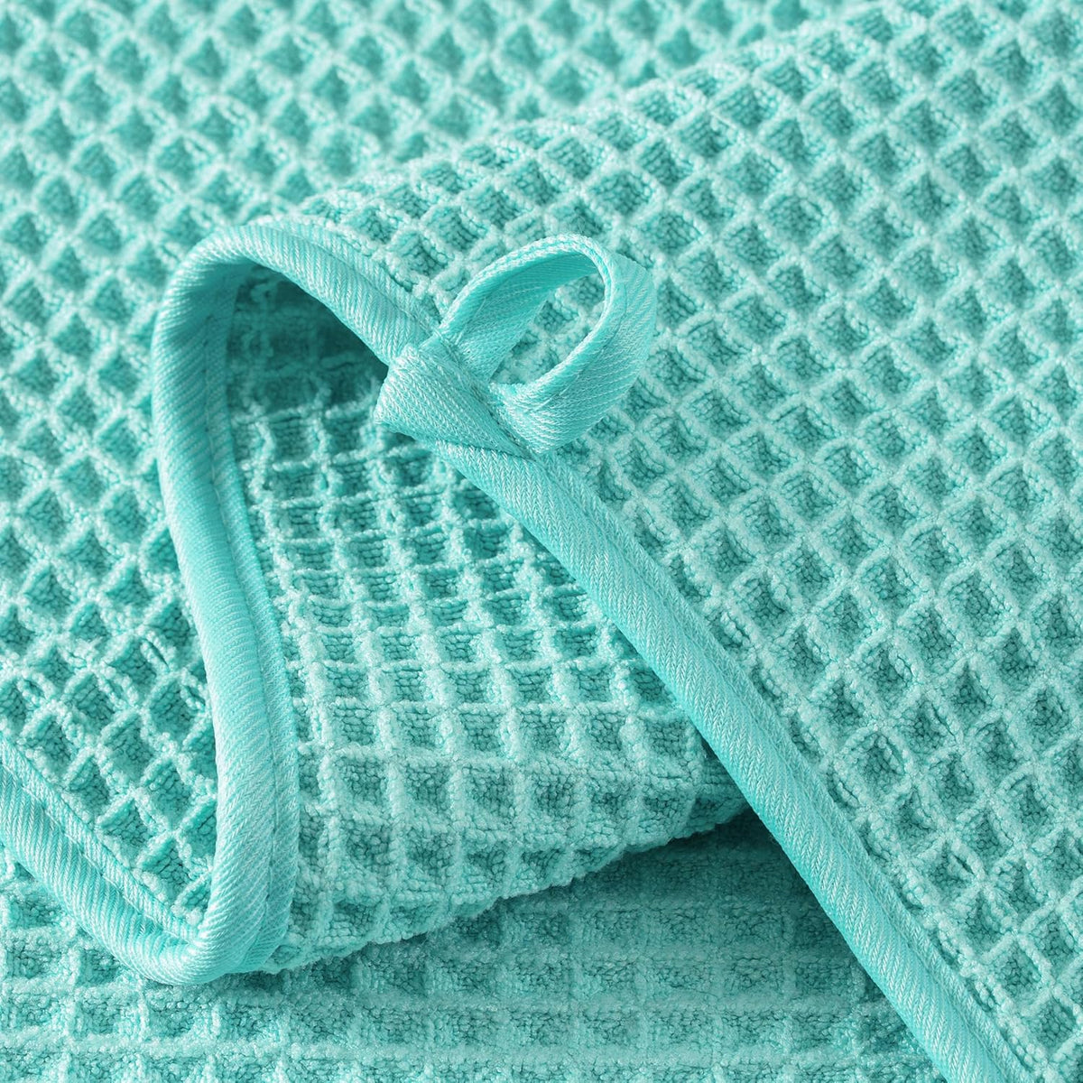Microfiber Waffle Hand Towels, 4 Pieces, Soft, Absorbent, Fast Drying, Lint Free 430 GSM (16''x26''/40.64cm x 66.04cm)