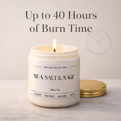Sea Salt Sage Scented Candle, Ocean Scent Candle, Coastal Gifts, 7oz | Fresh Coastal Fragrance for Spa-like Relaxation, Home Decor, Self-care Moments, Thoughtful Everyday Gifting