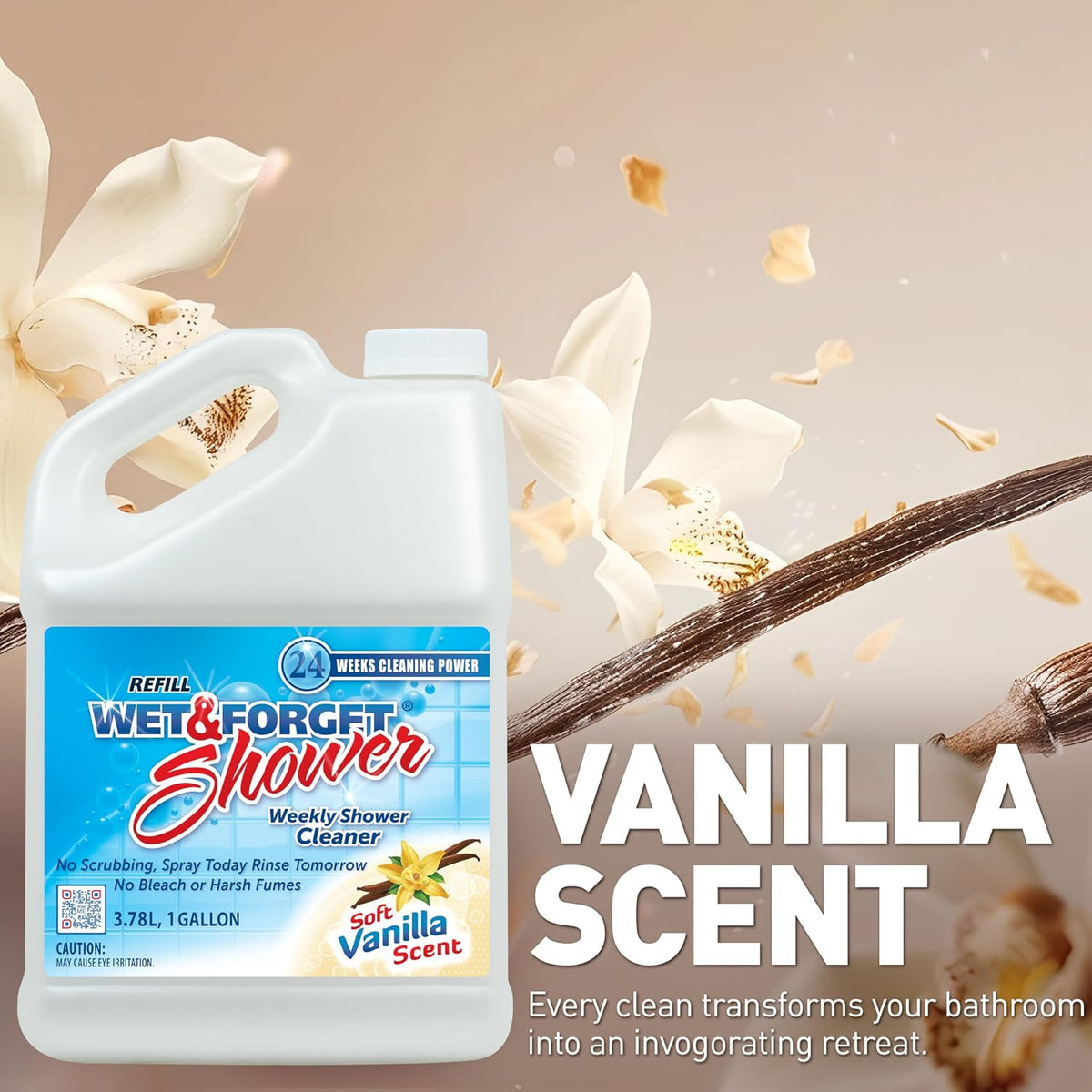 Shower Cleaner Spray, No Scrub, Fresh Scent, 64 Fl Oz