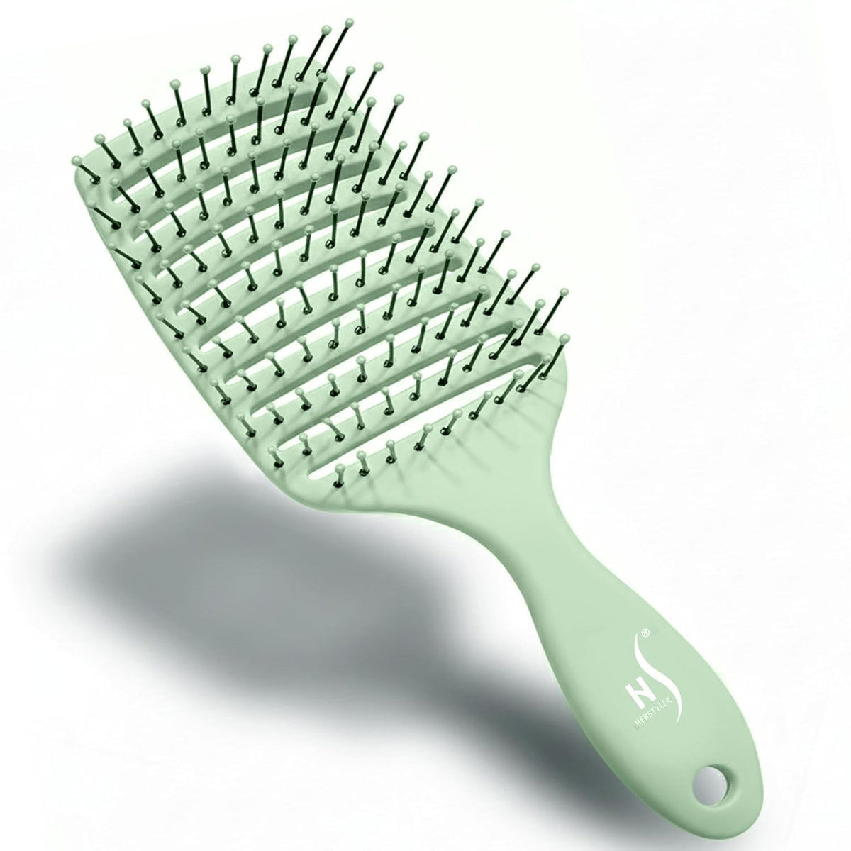 Vented Hair Brush - Soft Bristle Detangler for Faster Blow Drying
