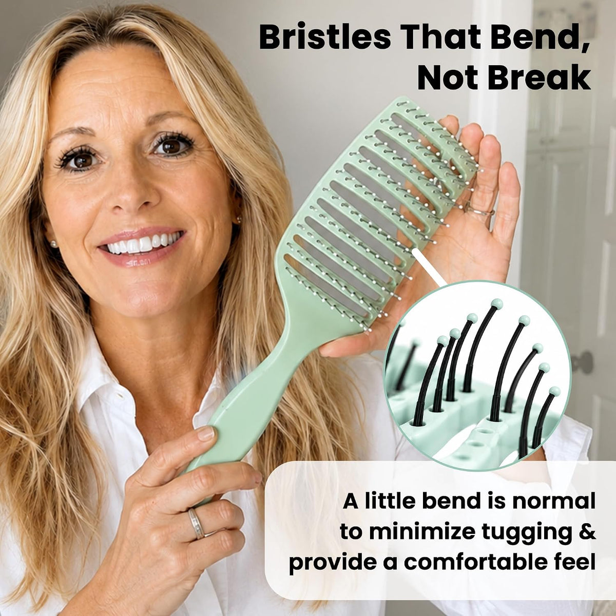 Vented Hair Brush - Soft Bristle Detangler for Faster Blow Drying