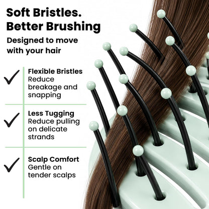 Vented Hair Brush - Soft Bristle Detangler for Faster Blow Drying