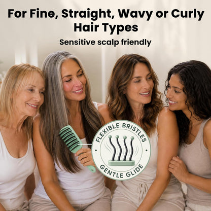 Vented Hair Brush - Soft Bristle Detangler for Faster Blow Drying