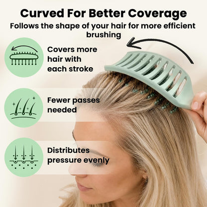 Vented Hair Brush - Soft Bristle Detangler for Faster Blow Drying