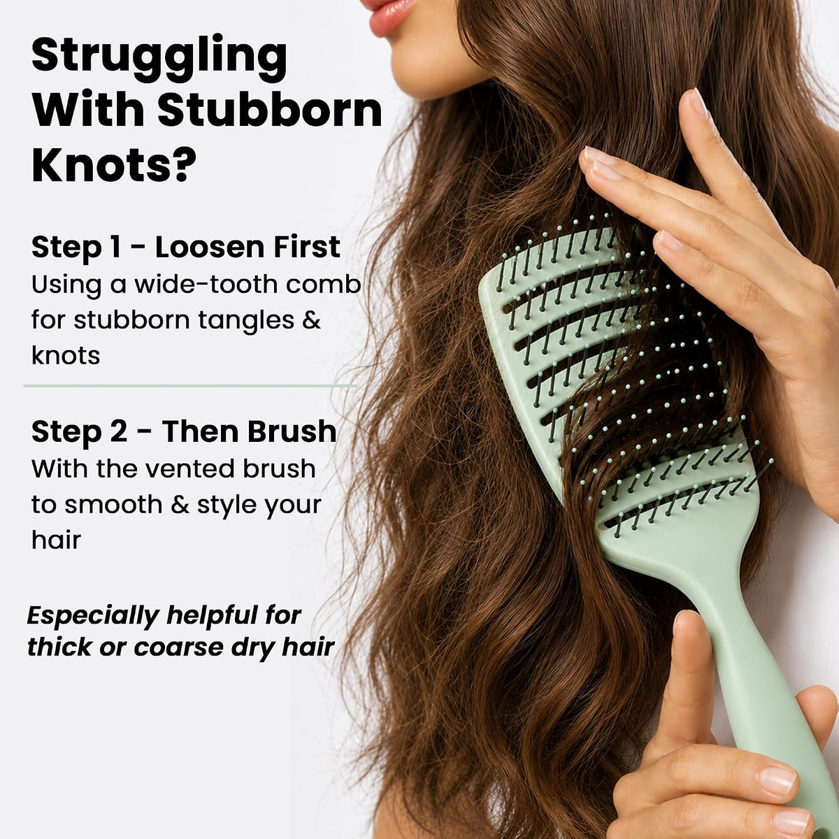 Vented Hair Brush - Soft Bristle Detangler for Faster Blow Drying