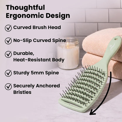 Vented Hair Brush - Soft Bristle Detangler for Faster Blow Drying