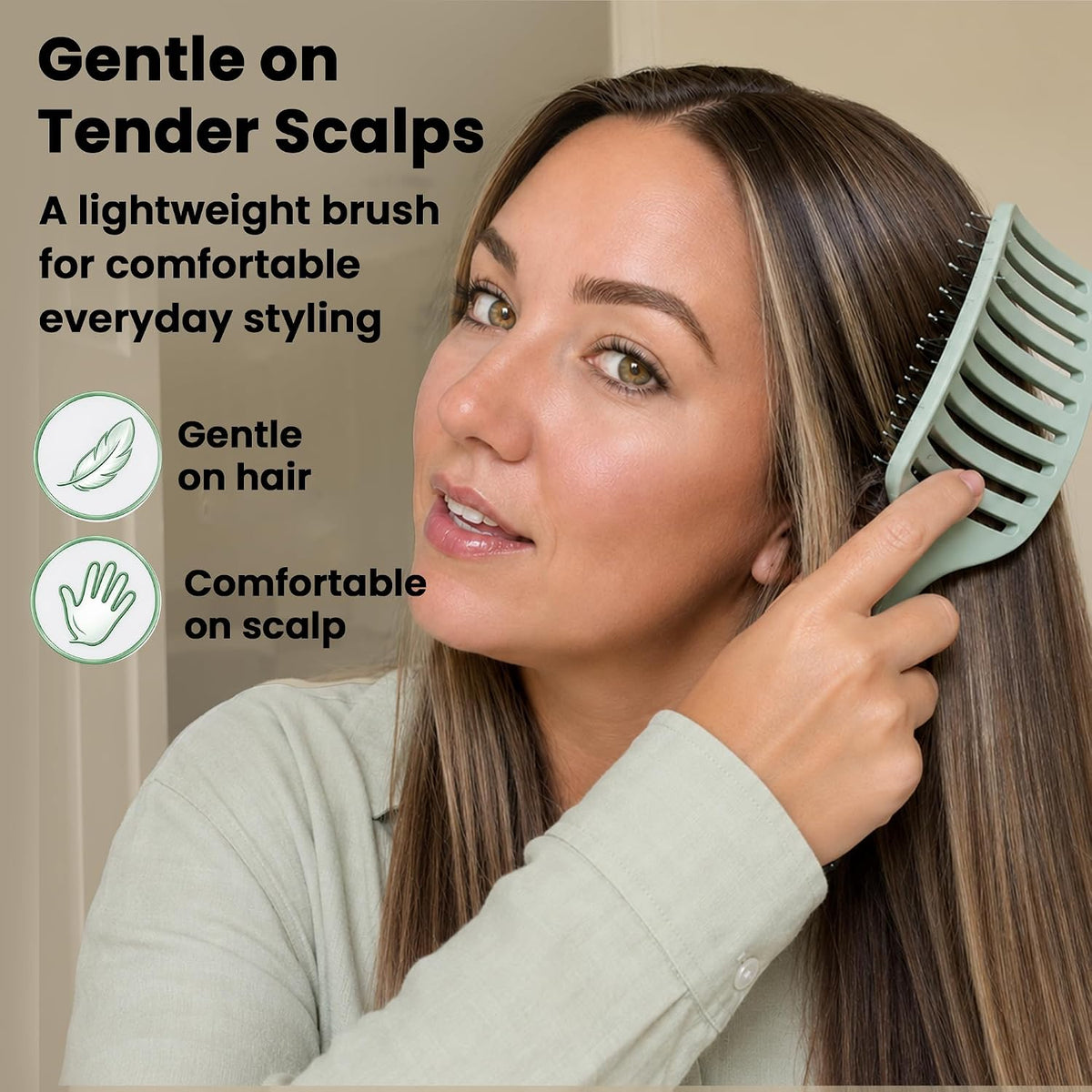 Vented Hair Brush - Soft Bristle Detangler for Faster Blow Drying