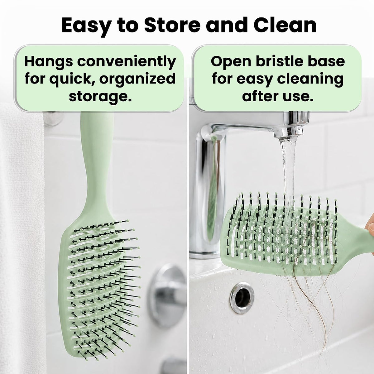 Vented Hair Brush - Soft Bristle Detangler for Faster Blow Drying