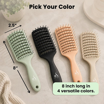 Vented Hair Brush - Soft Bristle Detangler for Faster Blow Drying