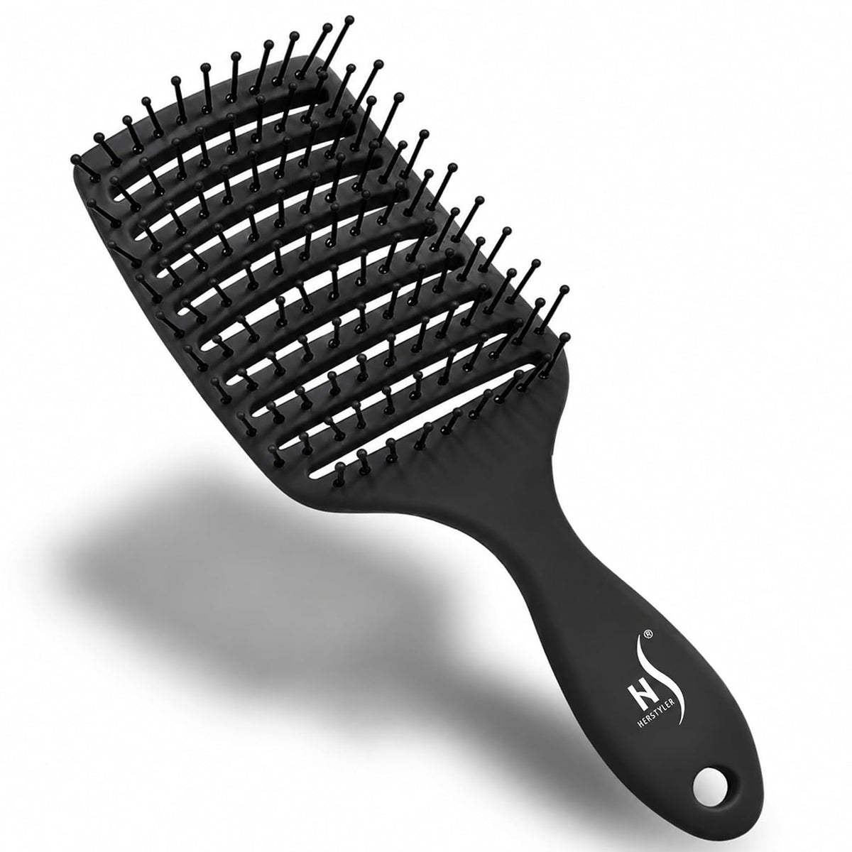 Vented Hair Brush - Soft Bristle Detangler for Faster Blow Drying