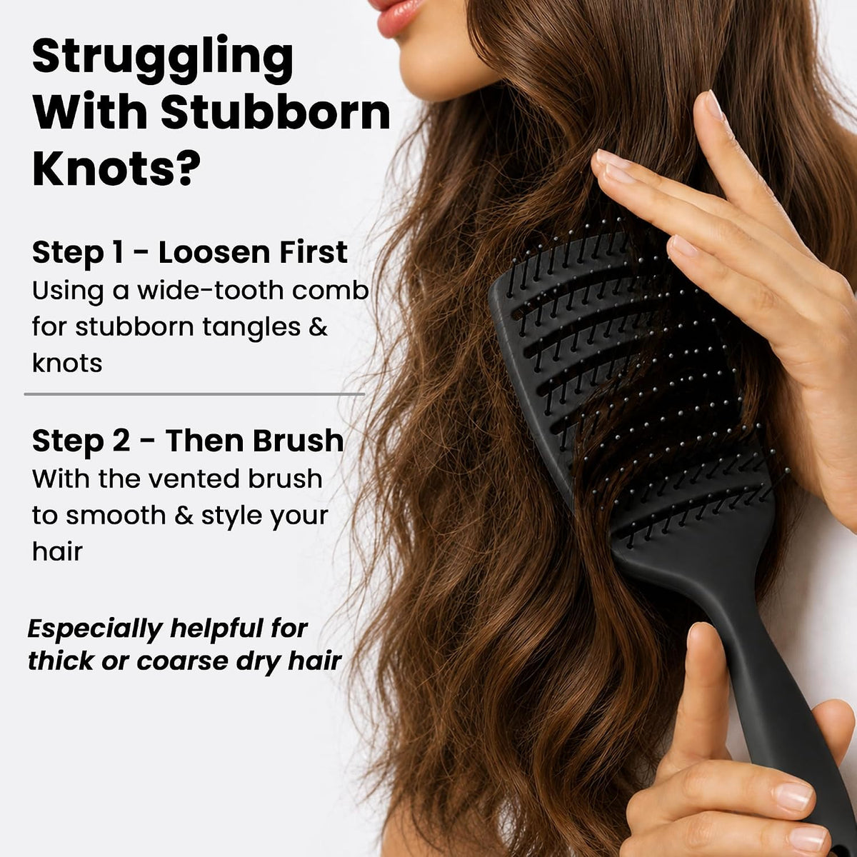 Vented Hair Brush - Soft Bristle Detangler for Faster Blow Drying