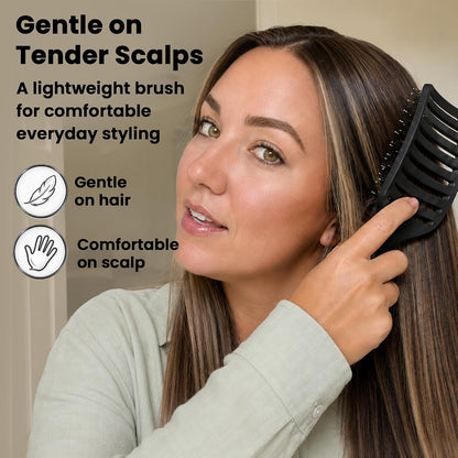 Vented Hair Brush - Soft Bristle Detangler for Faster Blow Drying