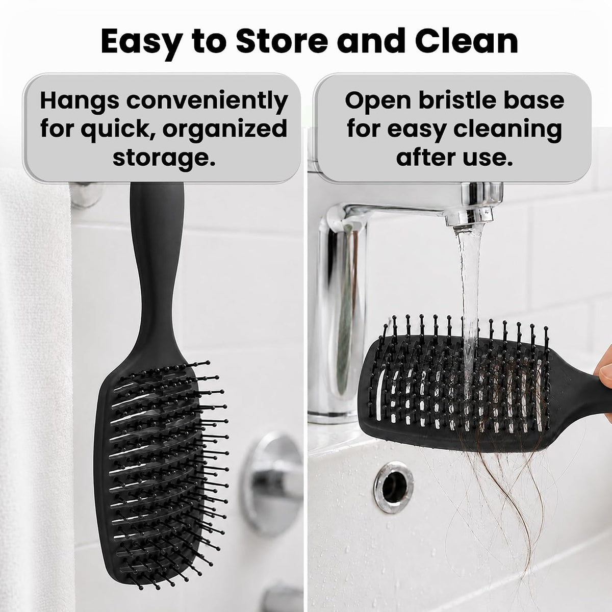 Vented Hair Brush - Soft Bristle Detangler for Faster Blow Drying