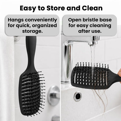 Vented Hair Brush - Soft Bristle Detangler for Faster Blow Drying