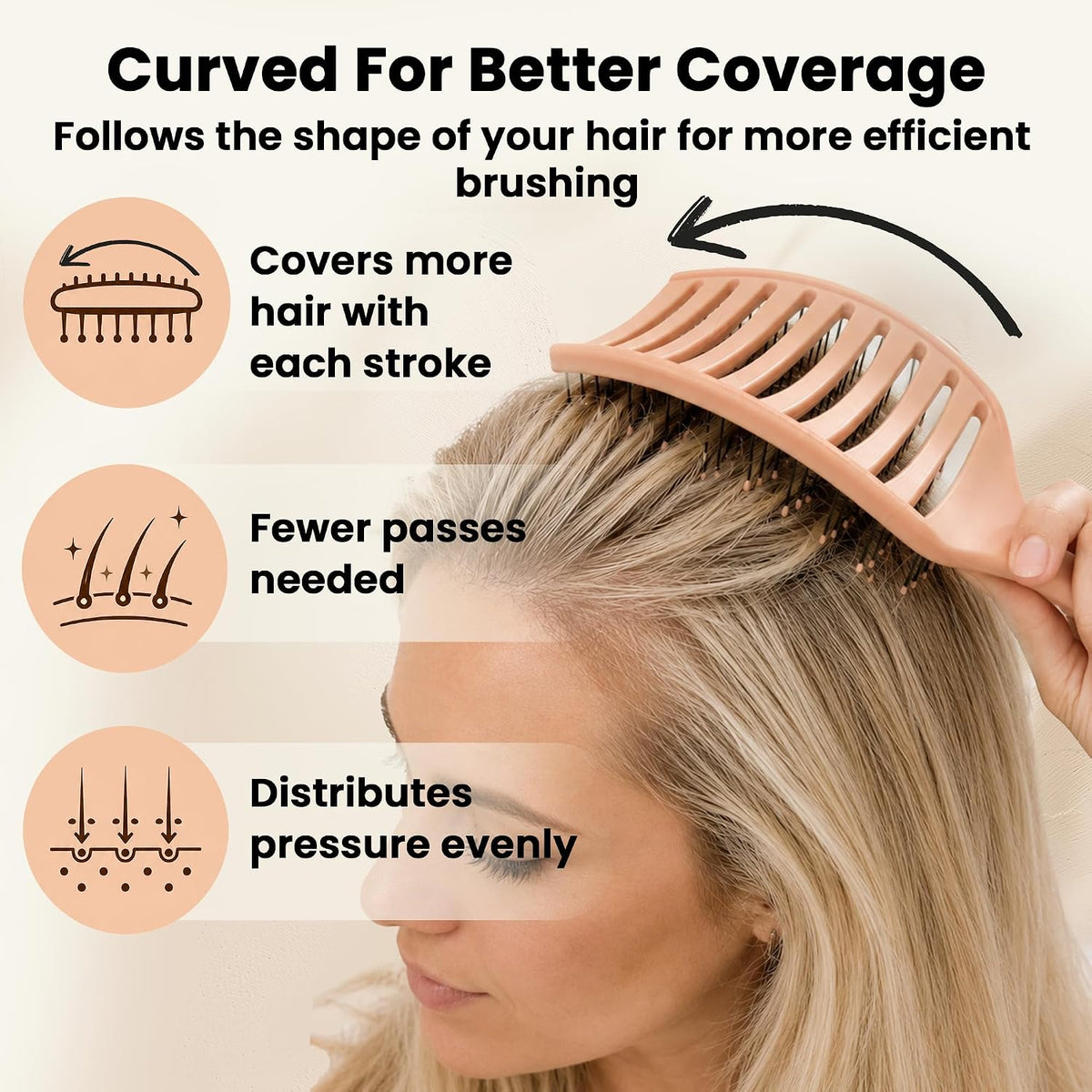 Vented Hair Brush - Soft Bristle Detangler for Faster Blow Drying