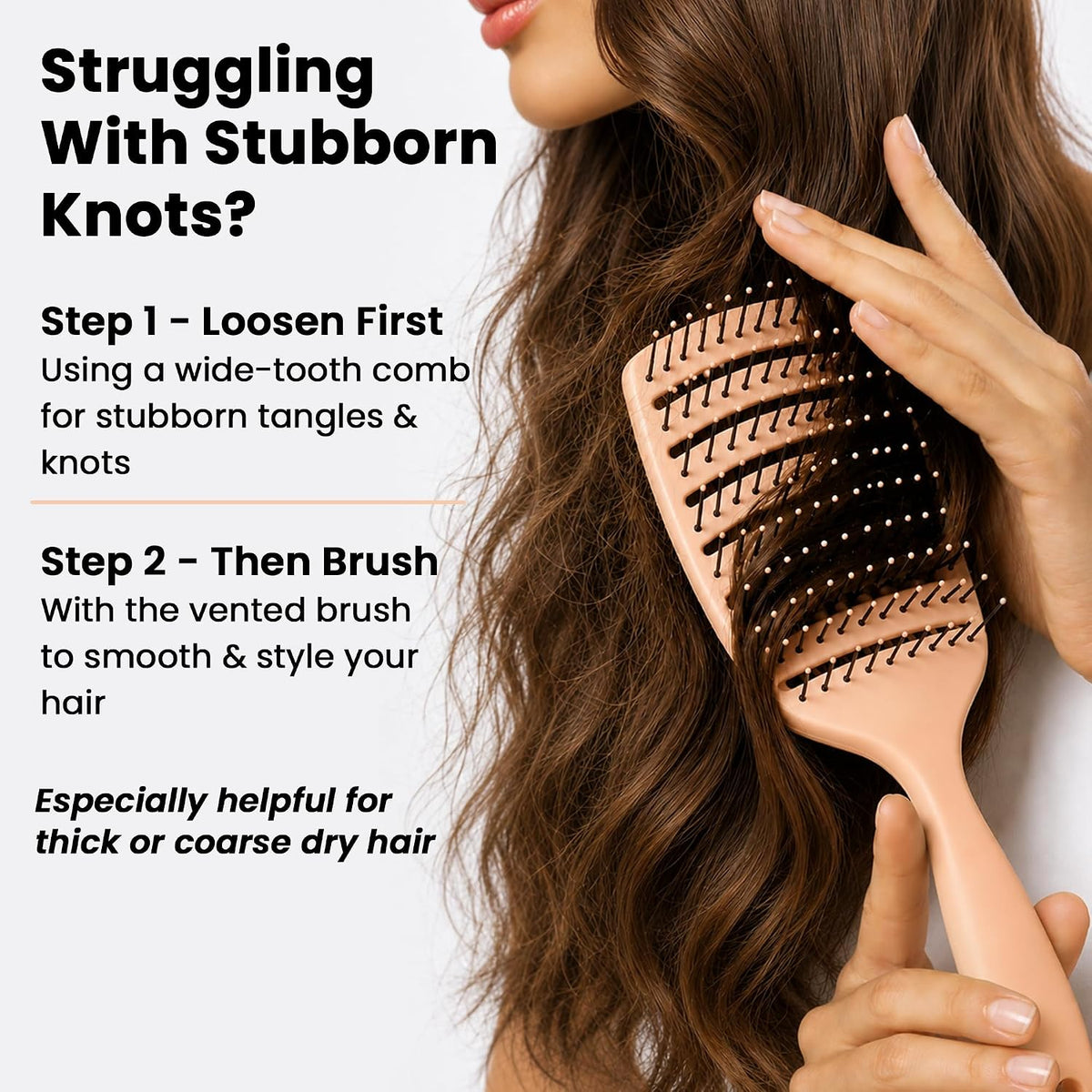 Vented Hair Brush - Soft Bristle Detangler for Faster Blow Drying
