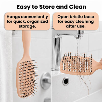 Vented Hair Brush - Soft Bristle Detangler for Faster Blow Drying