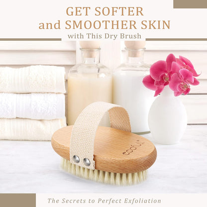 Dry Brush, Body Exfoliating Scrubber, Bath Shower Brushes for Improve Circulation, Cellulite and Lymphatic Remover